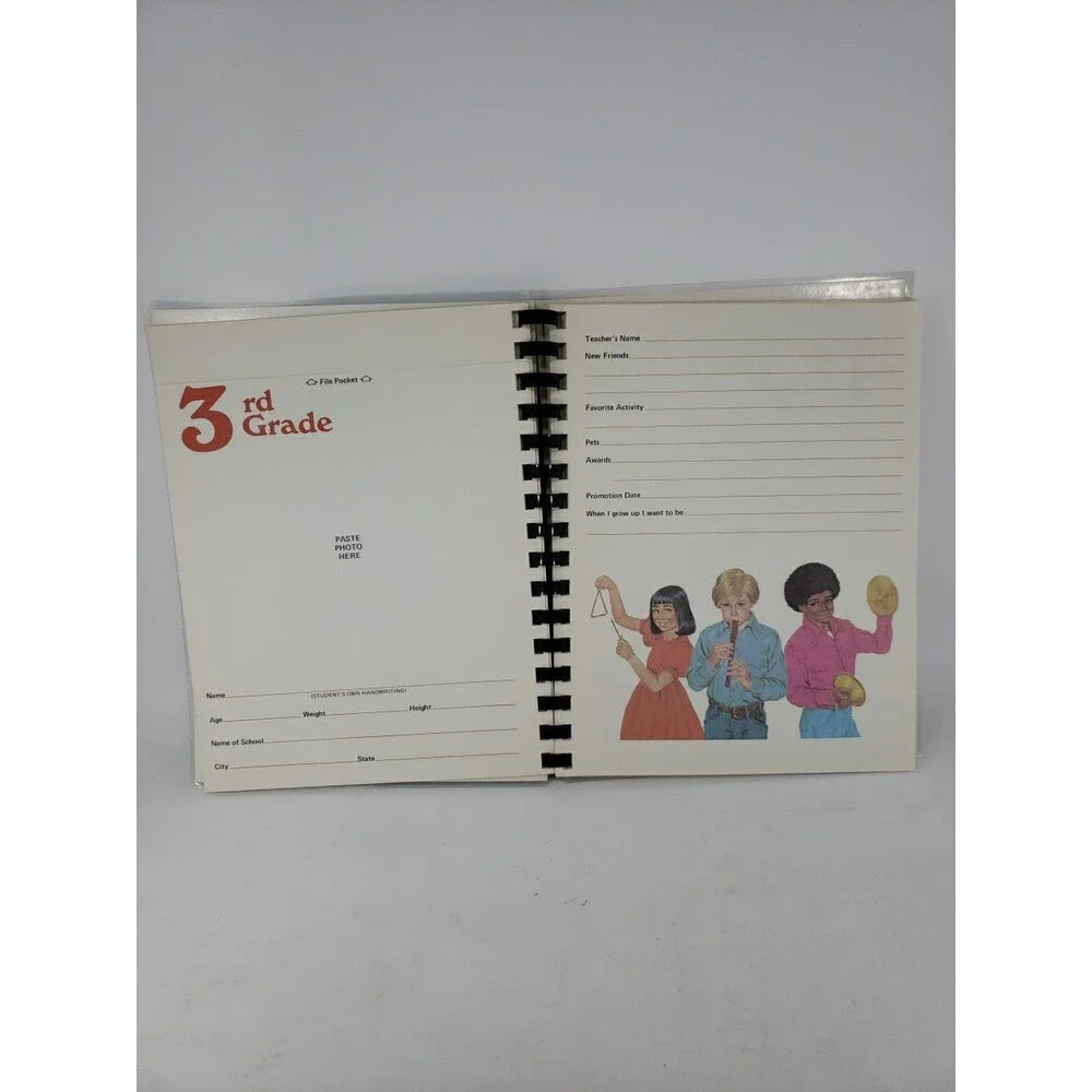 School Years Memory Album Vintage 1978 Unused No Writing Spiral Bound Pockets